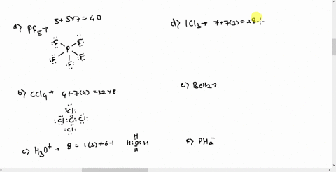 SOLVED: Draw a Lewis structure for each species: (a) PF5 ;(b) CCl4; (c ...