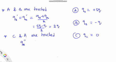consider-three-identical-metal-spheres-a-b-and-c-sphere-a-carries-a-charge-of-5-q-sphere-b-carries-a