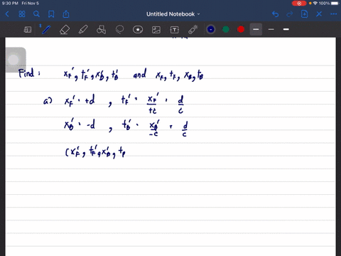 a-traveler-in-a-rocket-of-length-2-d-sets-up-a-coordinate-system-sprime-with-origin-oprime-anchored-