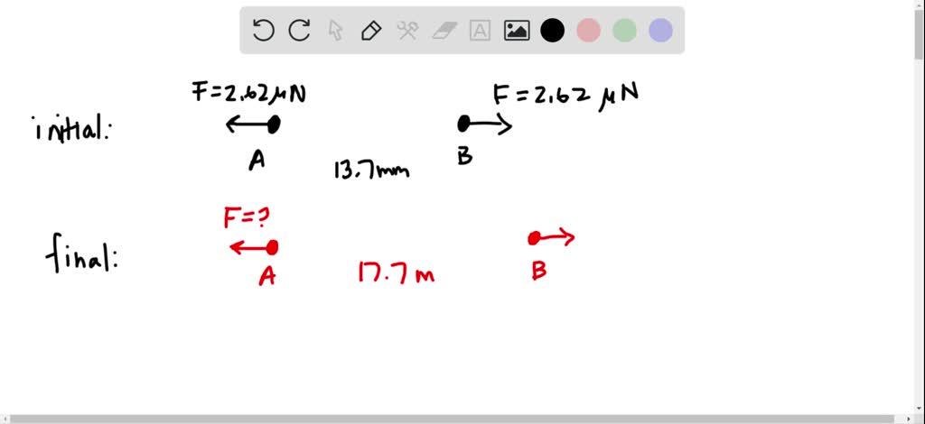 SOLVED:A charged particle A exerts a force of 2.62 μN to the right on ...
