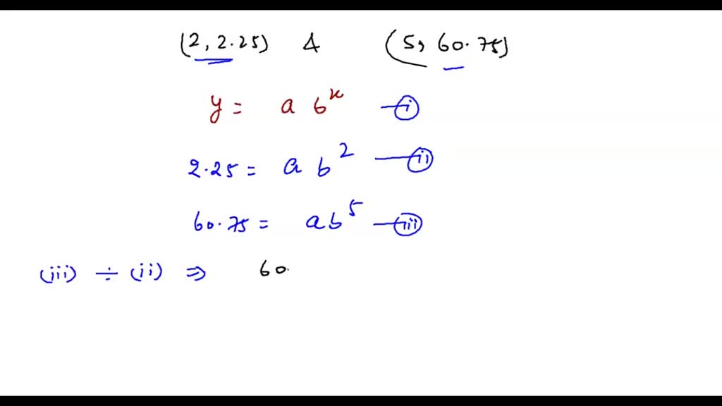 SOLVED:Find an exponential equation that passes through the points (2,2 ...