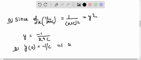 a-verify-that-y-1-xc-is-a-one-parameter-family-of-solutions-of-the-differential-equation-yprimey2--2