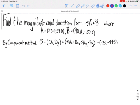 find-the-magnitude-and-direction-of-5-vecavecb-where-veca230590-vecb900-1500