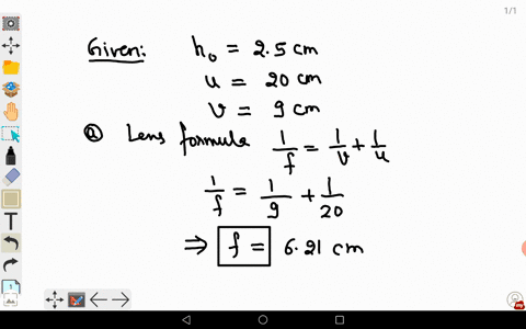 an-object-250-mathrmcm-tall-is-placed-200-mathrmcm-from-a-converging-lens-a-real-image-is-formed-9-2
