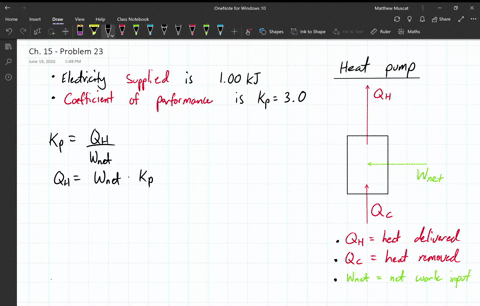 how-much-heat-does-a-heat-pump-with-a-coefficient-of-performance-of-30-deliver-when-supplied-with-10