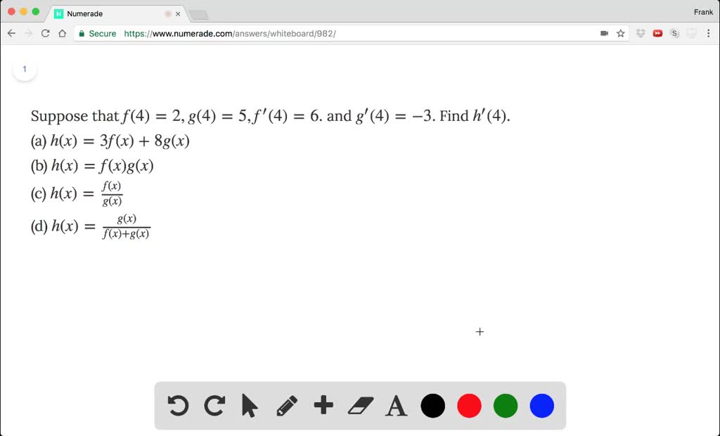 Solved Suppose That F 4 2 G 4 5 F 4 6