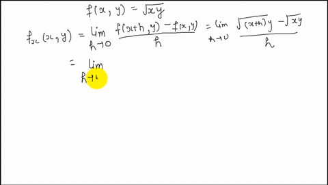 SOLVED:Evaluating partial derivatives using limits Use the limit ...
