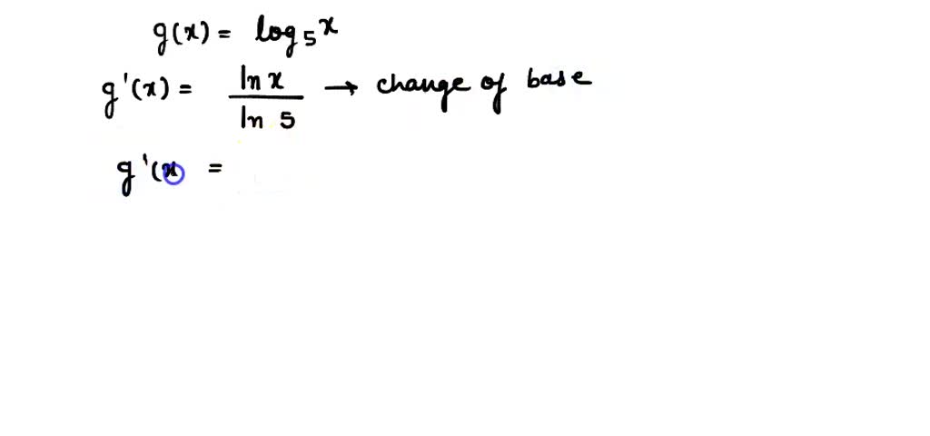 derivative of log base a