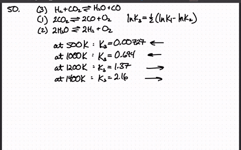 consider-the-water-gas-reaction-in-example-154-find-the-equilibrium-constant-at-50010001200-and-1400