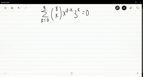 solve-for-x-sum_k08leftbeginarrayl-8-k-endarrayright-x8-k_3-k0