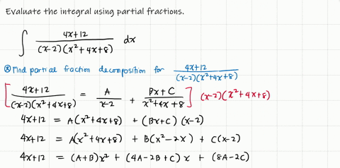 use-partial-fractions-to-evaluate-the-given-integral-int-frac4-x12x-2leftx24-x8right-d-x