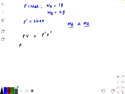 pressure-of-1-g-of-an-ideal-gas-a-at-27circ-mathrmc-is-found-to-be-2-bar-when-2-mathrmg-of-another-i