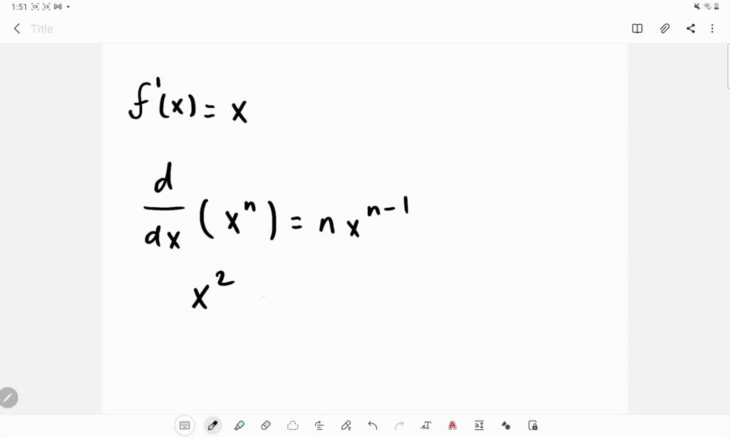SOLVED:Find all possible functions f with the given derivative. f^'(x)=x