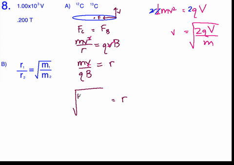 singly-ionized-carbon-atoms-are-accelerated-through-100-times-103-mathrmv-and-passed-into-a-mass-spe