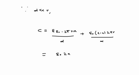 since-d-ll-r-the-capacitance-of-the-given-capacitor-can-be-calculated-using-the-formula-for-a-parall