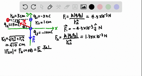 what-is-the-force-vecf-on-the-10-nc-charge-in-figure-p2639-give-your-answer-as-a-magnitude-and-an-an