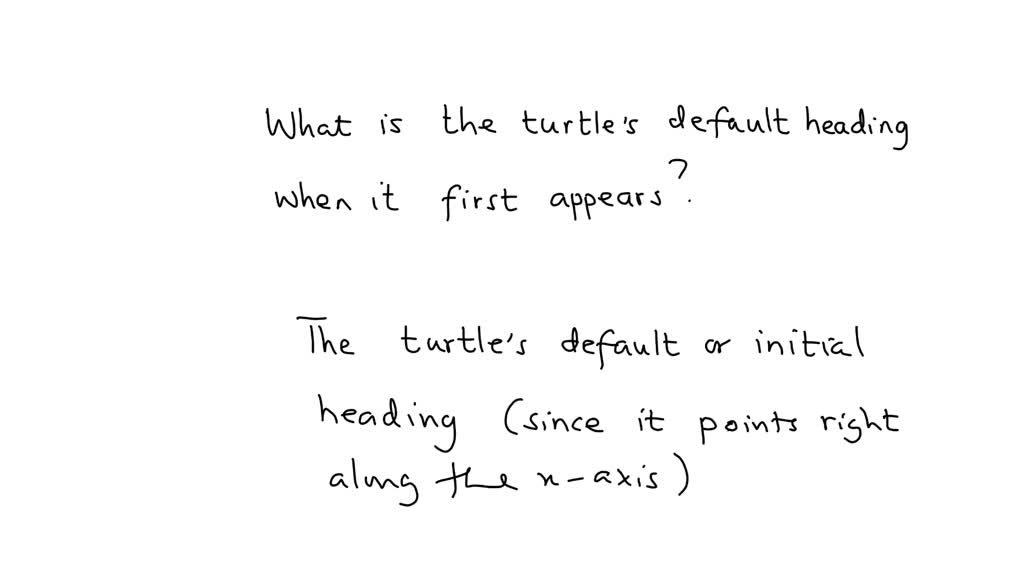 SOLVED: In Python, what is the turtle's default heading when it first ...