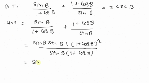 prove-that-the-equations-are-identities-fracsin-b1cos-bfrac1cos-bsin-b2-csc-b