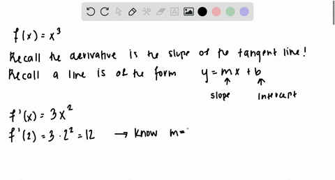 a-find-the-equation-of-the-tangent-line-to-fxx3-at-the-point-where-x2-b-graph-the-tangent-line-and-2