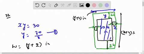 SOLVED: A rectangular page is to contain 30 square inches of print. The ...
