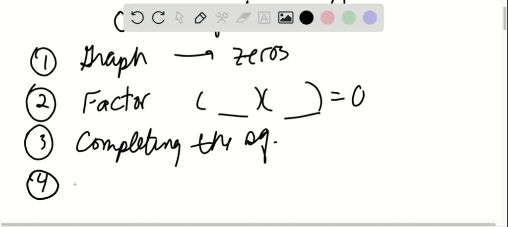 SOLVED:Describe four methods you might use to find the zeros of a ...