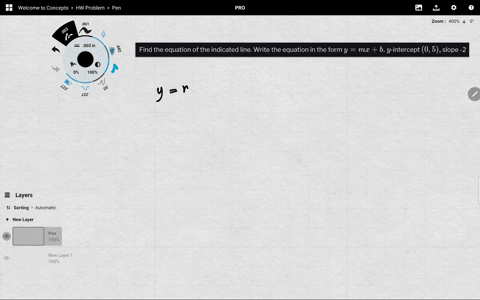 find-the-equation-of-the-indicated-line-write-the-equation-in-the-form-ym-xb-y-intercept-05-slope-2