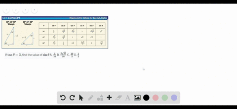 if-tan-theta3-find-the-value-of-sin-theta-a-frac310-b-frac3-sqrt1010-c-frac103-d-frac13