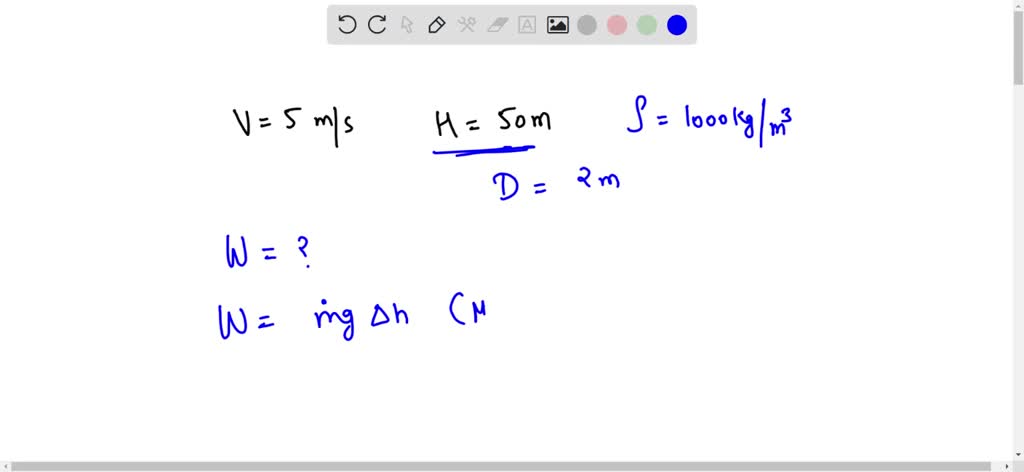 A hydroturbine operates with a head of 50 m of water. Inlet and outlet ...