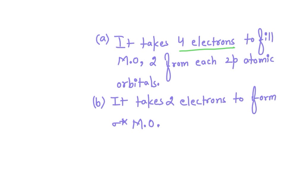 SOLVED: How many electrons does it take to fill (a) the MOs formed from ...