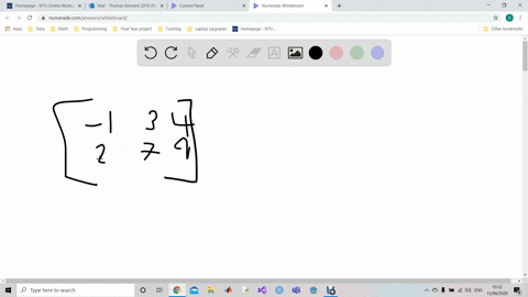 SOLVED:Determine the order of each matrix. [ -1 3 4 2 7 9 ]