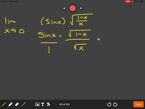 evaluate-the-following-limits-lim-_x-rightarrow-0sin-x-sqrtfrac1-xx