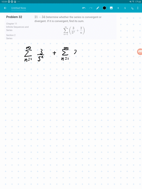 21-34-determine-whether-the-series-is-convergent-or-divergent-if-it-is-convergent-find-its-sum-su-11