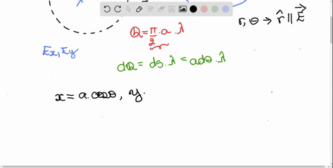 calc-negative-charge-q-is-distributed-uniformly-around-a-quarter-circle-of-radius-a-that-lies-in-the