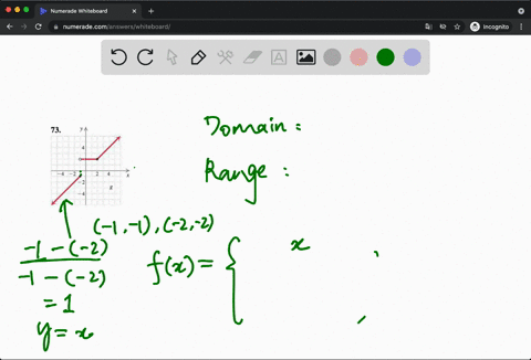 SOLVED:Determine the domain and the range of the piecewise function ...