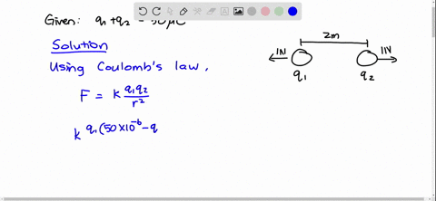 two-small-positively-charged-spheres-have-a-combined-charge-of-50-times-10-5-mathrmc-if-each-sphere