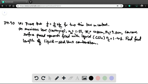 a-prove-that-when-two-thin-lenses-with-focal-lengths-f_1-and-f_2-are-placed-in-contact-the-focal-len
