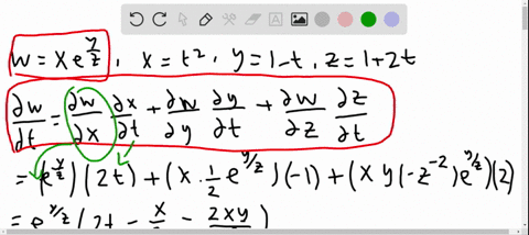 use-the-chain-rule-to-find-d-z-d-t-or-d-w-d-t-wx-ey-z-quad-xt2-quad-y1-t-quad-z12-t