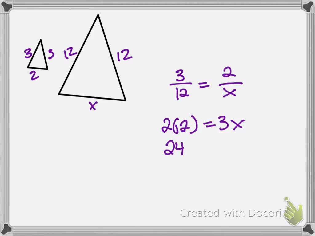 SOLVED:Use a proportion to find the lengths x and y in each pair of ...