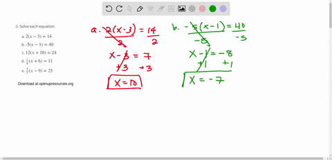 solve-each-equation-a-2x-314-b-5x-140-c-12x1024-d-frac16x611-e-frac57x-925