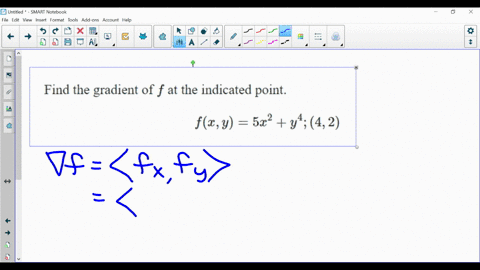 find-the-gradient-of-f-at-the-indicated-point-fx-y5-x2y4-42