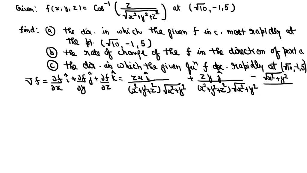 SOLVED:(a) Find the direction in which the given function increases ...