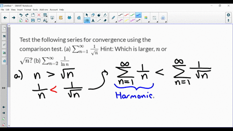 SOLVED: Test the following series for convergence using the comparison ...
