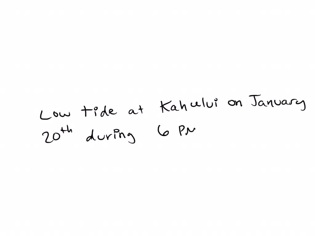 SOLVEDThe chart shows the tides for Kahului Harbor (on the island of