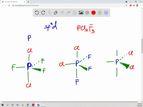 There are three possible structures for PCl2F3 with...
