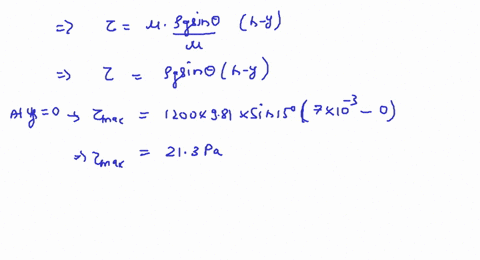 the-velocity-distribution-for-flow-of-a-thin-viscous-film-down-an-inclined-plane-surface-was-develop