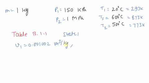 a-pistoncylinder-contains-1-mathrmkg-water-at-150-mathrmkpa-20circ-mathrmc-the-piston-is-loaded-so-t