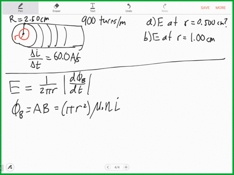 a-long-thin-solenoid-has-900-turns-per-meter-and-radius-250-mathrmcm-the-current-in-the-solenoid-is-