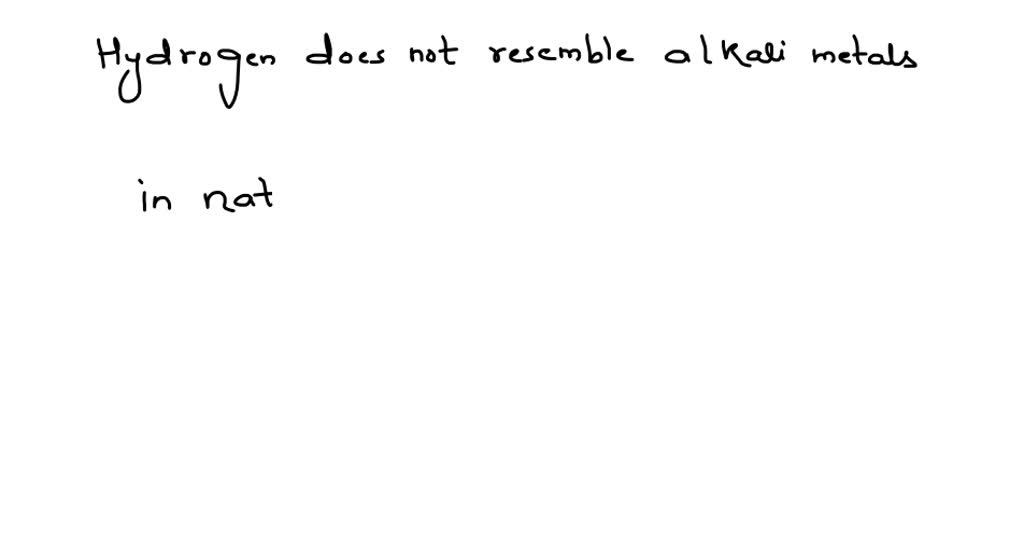 SOLVEDIn which property listed below hydrogen does not resemble alkali