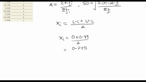 use-the-frequency-distribution-whose-class-width-is-05-obtained-in-problem-33-in-section-22-to-appro