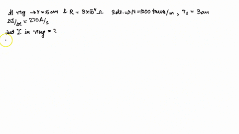 an-aluminum-ring-of-radius-500-mathrmcm-and-resistance-300-times-10-1-omega-is-placed-around-the-top